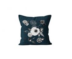 Soleil docre Aquarelle Dekokissen, Polyester, Blau, 40 x 40 cm