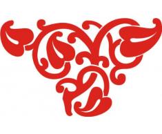 INDIGOS 4250380556475 Wandtattoo W258 Ornament, Ranken 80 x 48 cm, rot