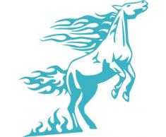 INDIGOS 4051095041290 Wandtattoo w336 Pferd Tribal Wandauskleber in 3 Größen, 120 x 111 cm, türkis