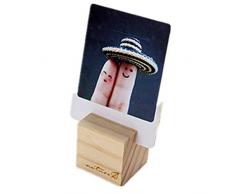 Elegantday Holz Ort Kartenhalter Note Clip Ständer Tisch Nummer Ort Name Memo Foto Tisch Dekor 5 Pcs S,Cubic Burlywood