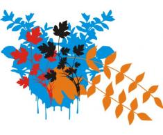 INDIGOS 4051719805314 Wandtattoo ME080 Tribal Ranken Pflanzen Blume Blatt Herbst 40 x 28 cm