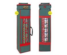 ProPik Holiday Geschenkpapier Aufbewahrungstasche mit Tasche und Griffen, inkl. Schlaufe zum Aufhängen, strapazierfähiges Material grün