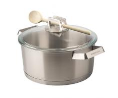 Mehrzer 200005 Bratentopf, Kochtopf Premium Edelstahl Rostfrei 18/10 mit Deckel, induktionsgeeignet, Durchmesser 24 cm