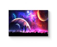 Hao Shun DA HSD Wandkunst Rick and Morty Poster auf Leinwand, Ölgemälde Poster und Drucke, Dekorationen, Wandbild, Wohnzimmer, fertig zum Aufhängen, 30,5 x 45,7 x 40,6 x 61 cm Modern 12x18x1 Artwork-16
