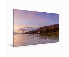 Premium Textil-Leinwand 90 x 60 cm Quer-Format Leuchtturm Falkensteiner Ufer | Wandbild, HD-Bild auf Keilrahmen, Fertigbild auf hochwertigem Vlies, Leinwanddruck von Dennis Stracke Fotografie