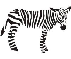 INDIGOS 4250380595252 Wandtattoo W056 Zebra Afrika 80 x 52 cm, schwarz