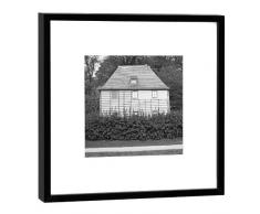 COGNOSCO Fotografie im Holzrahmen: Goethes Gartenhaus-Kunstdruck-Format 27 x 27 cm-Rahmenfarbe schwarz-Hochwertiges Wandbild, Geschenkidee oder Souvenir aus Weimar, Holz, Weiß, Rahmen