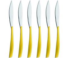 Bugatti GL6U-021F35/6 Glamour Steakmesser, SAN/Stahl, 16 x 26 x 3 cm, Gelb, 6 Stück