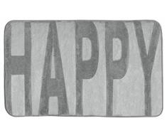 WENKO 22256100 Badteppich Memory Foam Happy, Concrete Grey, Duschmatte, Polyester, 50 x 80 cm, Grau