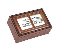 Cottage Garden Fill Your World with Love Spieluhr, abgeschrägt, mit Holzmaserung