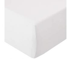 Briljant Home Jersey Spannbetttuch Stretch, Baumwoll-Mischgewebe, weiß, 180 x 220 x 30 cm