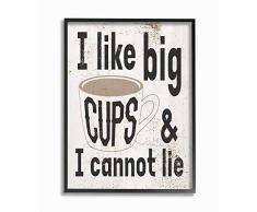 Stupell Industries große Tassen mit lustigem Wort, für Küche und Esszimmer, strukturiertes Design, Mehrfarbig