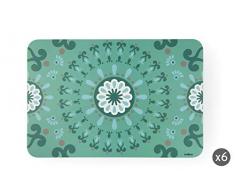 Excelsa Mandala Platzset, Blau, 43 x 29 cm, 6 Einheiten