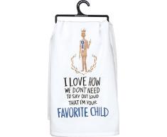 Primitives by Kathy LOL Glitter Geschirrtuch, Baumwolle, DASS ich Ihr Lieblingskind Bin, 28 x 28