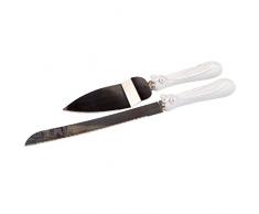 Mopec G66 – Set mit Messer und Tortenheber mit Dekoration in Form von Herzen, Pack von 1 Set.