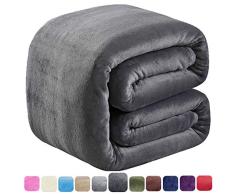 SOFTCARE 350 GSM Twin Polar Fleece Bett Decke Extra weichen Bürste Stoff Super Warm Sofa Decke Twin (90-Inch-by-66-Inch) dunkelgrau