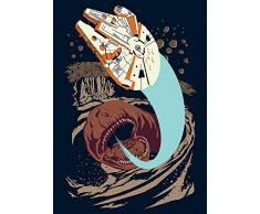 Komar Wandbild Star Wars Classic Vector Asteroid Worm | Kinderzimmer, Jugendzimmer, Dekoration, Kunstdruck | ohne Rahmen | WB107-50x70 | Größe: 50 x 70 cm (Breite x Höhe)