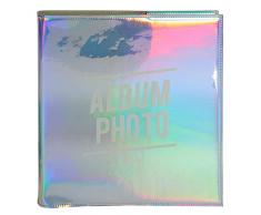 Exacompta 14133E Fotoalbum Glossy, mit 30 schwarzen Seiten, 25 x 25cm, 1 Stück, Holografisch