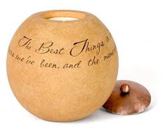 Comfort Candles The Best Things in Life by Pavilion Includes Tea Light Candle, 4-1/2-Inch Round, Sentimental Saying