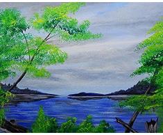 Buyartforless Kabine View 30 x 24 Kunstdruck Poster Wasser See Teich Landschaft von Ed capeau