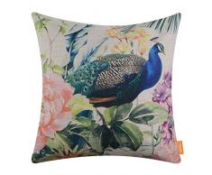 LINKWELL Quadratische Überwurf-Kissenbezüge Dekorative Kissenhülle für Sofa Schlafzimmer Auto Couch 45,7 x 45,7 cm Osterdeko Blumen Blumen Standard Cc1579