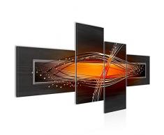 Bilder Abstrakt Wandbild 150 x 60 cm Vlies - Leinwand Bild XXL Format Wandbilder Wohnzimmer Wohnung Deko Kunstdrucke Braun 4 Teilig - MADE IN GERMANY - Fertig zum Aufhängen 103345b
