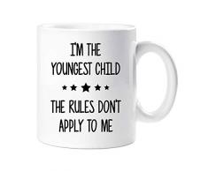 60 Second Makeover Limited 60SECMUG740 Im Youngest The Rules Dont Apply to Me Tasse Geschwister Rivalry Geburtstagsgeschenk Weihnachten Neuheit Humor Lustige Brüder S, keramik, weiß