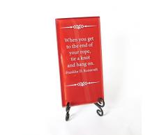 Wenn Sie Get to The End of Das Seil Inspirierende Glas Keramikschild Motivation für Ihren Schreibtisch. Tolles Geschenk für-Mitarbeiter. von Lifeforce Glas. Rot.