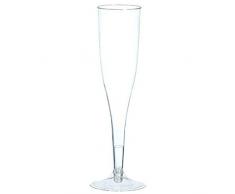 amscan 162 ml, 20-teilig, Kunststoff, Sektflöten, transparent