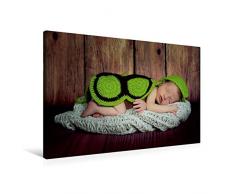 Calvendo Premium Textil-Leinwand 90 cm x 60 cm Quer, Kleine Schildkröte | Wandbild, Bild auf Keilrahmen, Fertigbild auf Echter Leinwand, Leinwanddruck: Ein - Hallo Leben Menschen Menschen