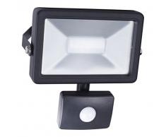 Smartwares 10.040.04 LED Wandstrahler m. Bewegungsmelder schwarz flach, Aluminium, 20.5 x 9.5 x 20.5 cm