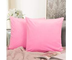 NTBAY Kissenbezug, Samt, quadratisch, superweich, luxuriös, mit Reißverschluss Euro (22 x 22 inches) rosa/Purpur