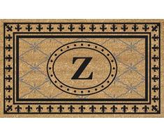 Nedia Home Super Scraper Bungalow Vinyl Kokosfaser Fußmatte, Monogramm Z, 45,7 x 76,2 cm