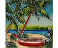 Palmen, Boot, Fliesen, Keramik, 4 x 4