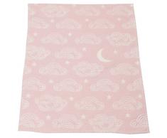 David Fussenegger Finn Kinder-und Babydecke Wolken, Baumwoll-Mischgewebe, Rosa, 90 x 65 cm