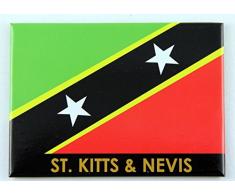 St. Kitts und Nevis Flagge Karibik Kühlschrank Collector s Souvenir Magnet 6,3 x 8,9 cm
