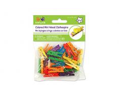 Krafty Kids cw603 40 Stück 3 cm Mini Wäscheklammern farbigen craftwood