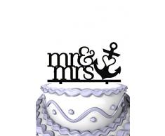 Mei Jia Fei Mr & Mrs mit Herz-Anker-Hochzeitstorte Topper