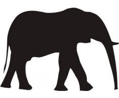 INDIGOS 4250380594064 Wandtattoo w053 Elefant Afrika 120 x 83 cm, schwarz