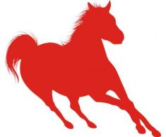 INDIGOS 4051095056171 Wandtattoo w617 Pferd 96 x 53 cm Wandaufkleber in 3 Größen, rot