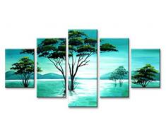 Visario Leinwandbild, türkis blau grün schwarz