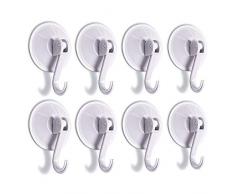 SUNDOKI Saugnäpfe Haken, Wandhaken, Abnehmbarer Vakuumhalter für Toilette, Bad und Küche 8 Pack beige