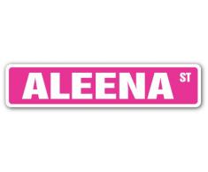SignJoker] Aleena Straßenschild Name Kinder Mädchen Jungen Schlafzimmer Tür Kinderzimmer Geschenk Wandschild Dekoration
