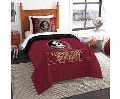 Offiziell Lizenziertes NCAA Modern Take Schmusetuch und Kissenbezug, Unisex-Erwachsene, Granat, Twin