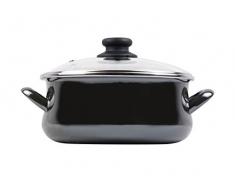 Megafesa Glass - Kasserolle mit Deckel, Durchmesser 24 cm, Farbe schwarz Glas