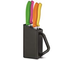 Victorinox Swiss Classic 4-tlg. Messerblock bestückt, Steakmesser, Pizzamesser, Spülmaschinengeeignet, schwarz