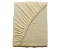 Kinzler C-10046/01 Mikrofaser Frottee Spannbetttuch Uni, 140-160x200 cm, natur
