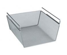 Wenko Regaleinhängekorb M - Aufbewahrungs-Korb für Schränke, Metall, 28 x 14 x 23 cm, silber