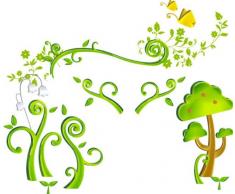 Indigos 4051719734867 Wandtattoo MF186 Tribal Park Ranke Pflanzen 96 x 81 cm