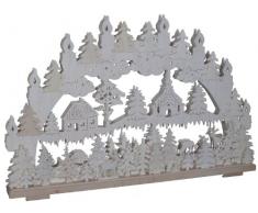 SchwibboLa 3-82 Erzgebirgischer Doppelt Beleuchteter Schwibbogen mit Zertifizierung 3-82, 50 x 30 cm